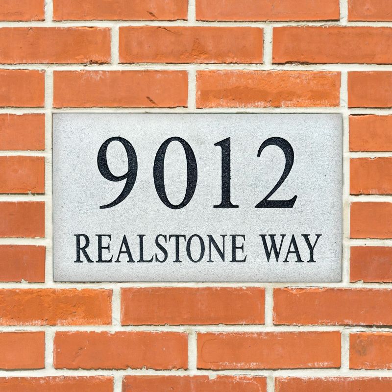 Address Border Sign Address Stone - Street Name - Customizable Border: 3-5/8