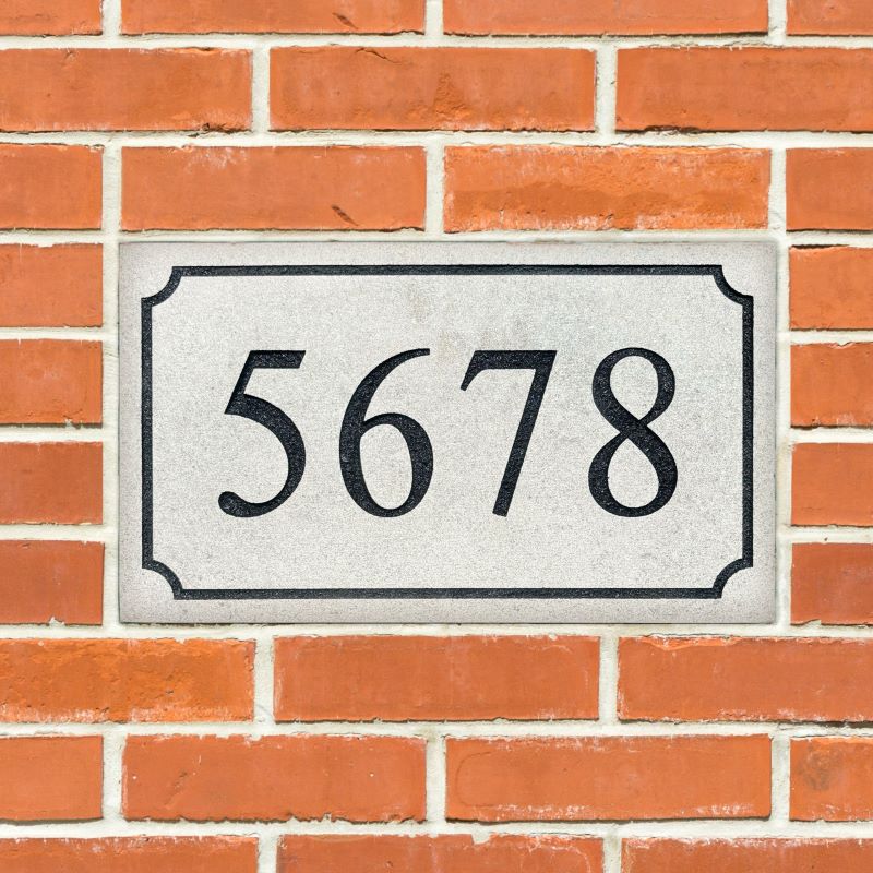 Address Border Sign Address Stone - Customizable Border: 3-5/8